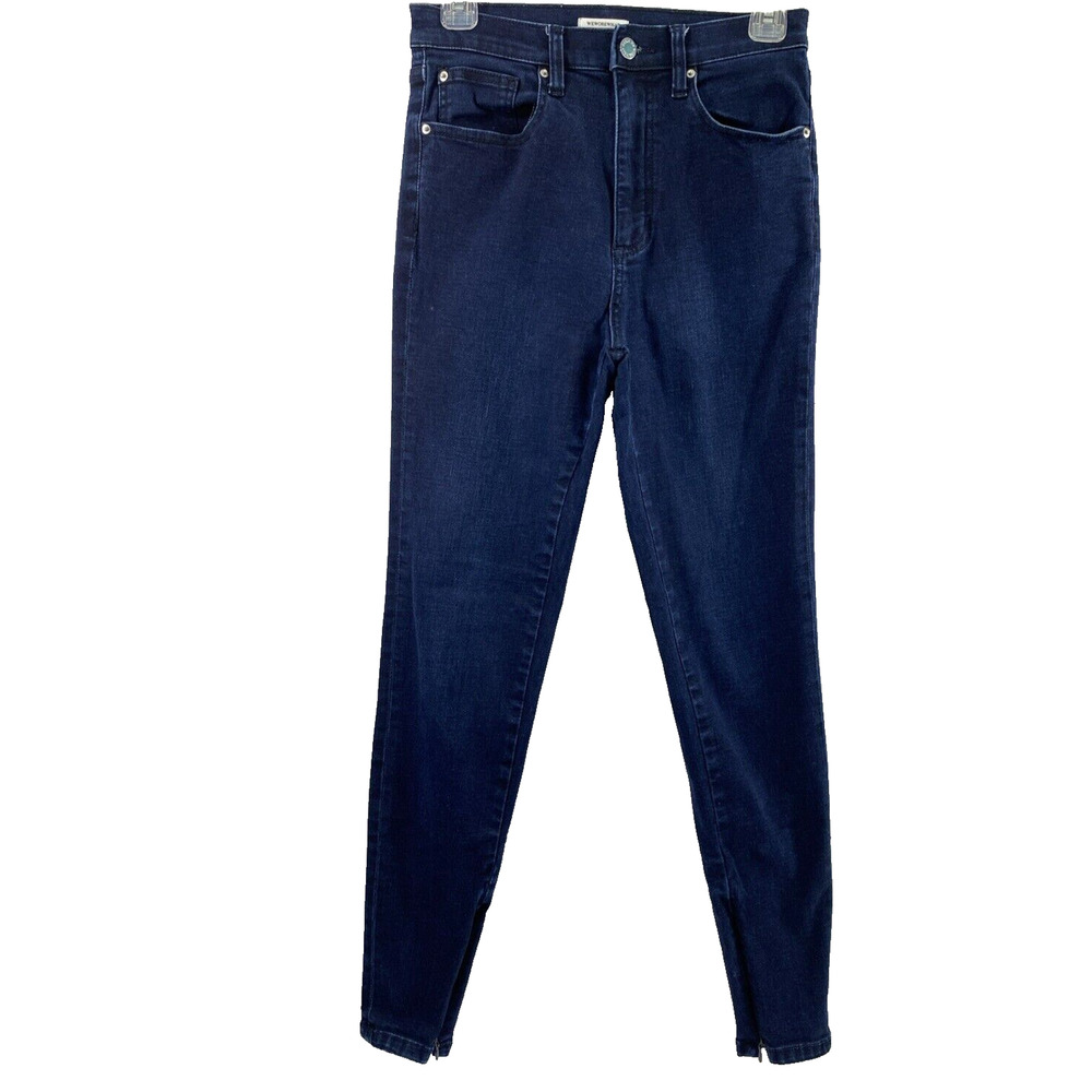 Weworewhat Jeans Womens Size 27 Blue Dark Wash Denim Skinny Zip Bottom High Rise